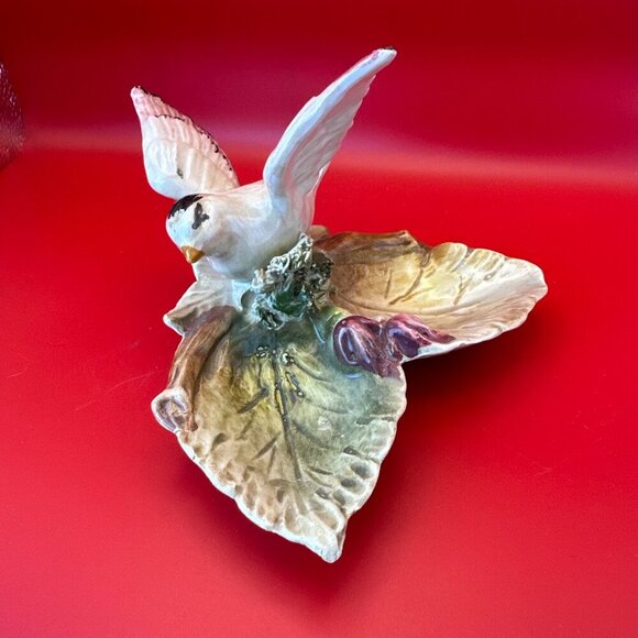 VTG CERAMIC BIRD AND LEAF DISH, LIKELY A TRINKET OR CANDY DISH - Picture 5 of 8